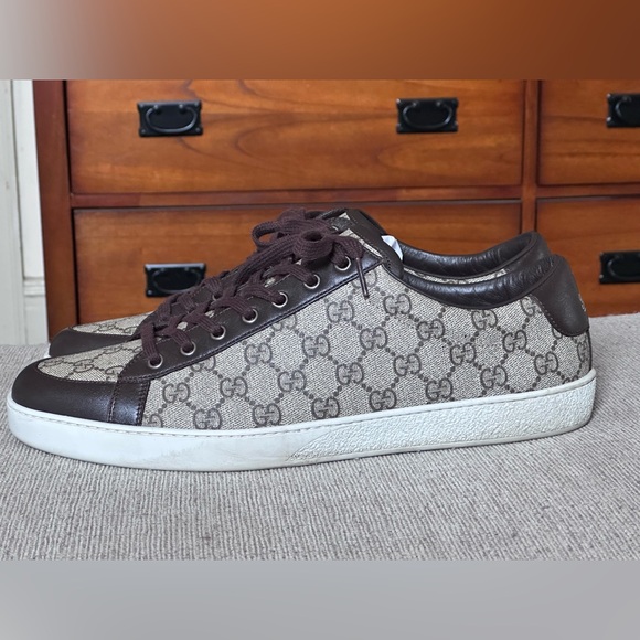 Gucci GG Guccissima Monogram Canvas Men Low Top Fashion Sneakers Size 12 G - Picture 9 of 13